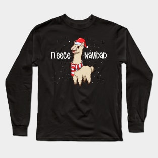 Christmas llama - Fleece Navidad Long Sleeve T-Shirt